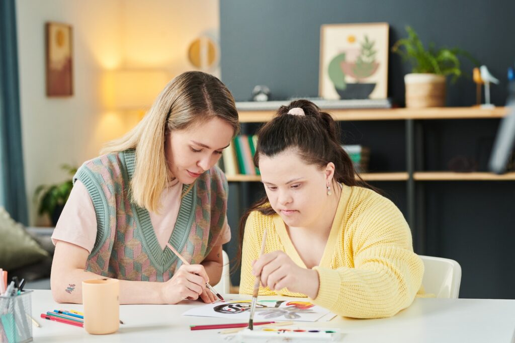 Girl Having Individual Art Therapy Class